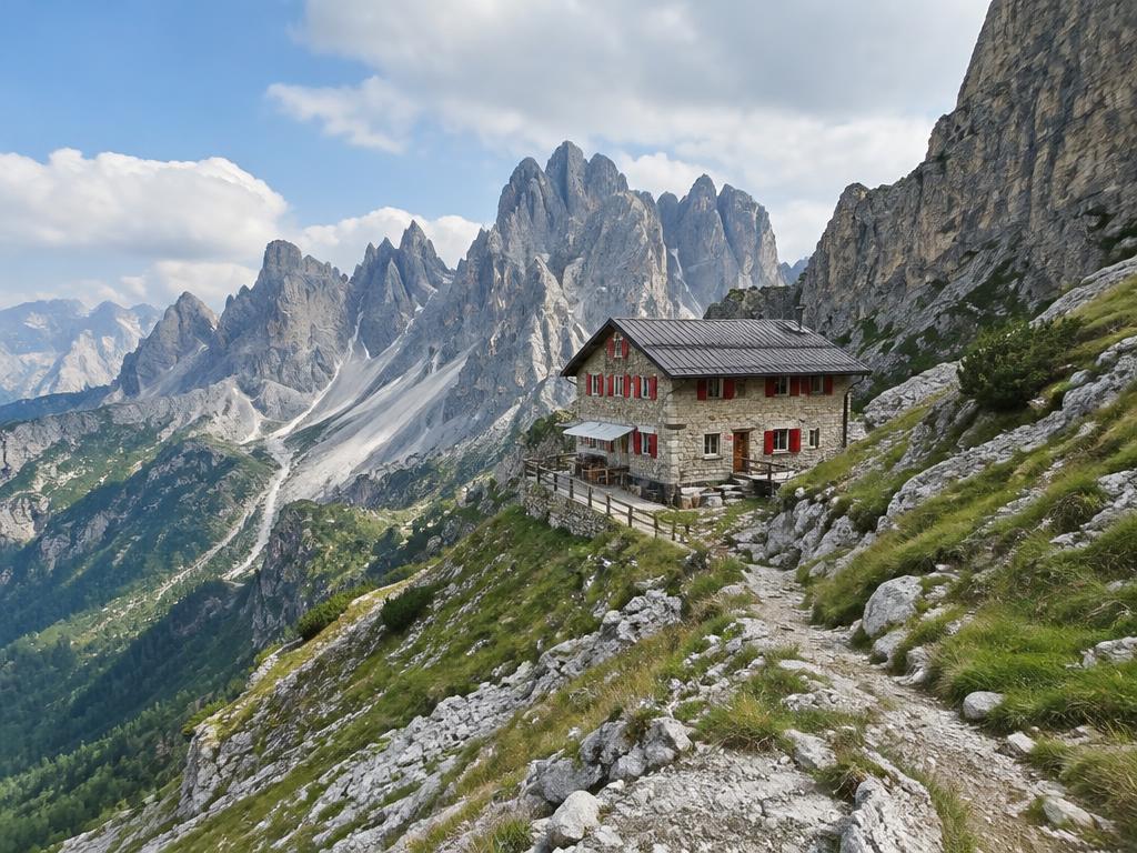 Abgelegene Berghütte ohne Zufahrtsstraße